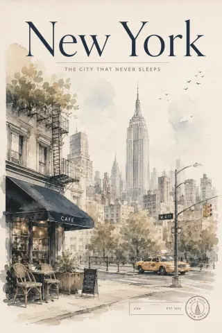 Vintage Watercolor Travel Posters preview