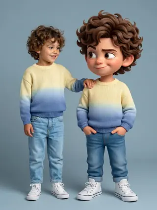 Child Portrait and Stylized 3D Character Pair preview